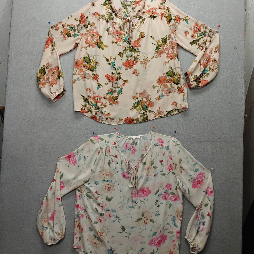 Violet Claire Blouse Womensā M Lot of 2 Floral Peasant Bloomcore Dainty Feminine